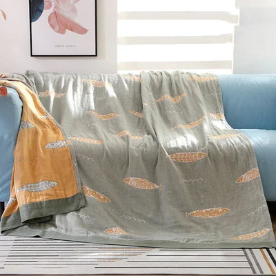 Cotton gauze comforter – Soft 5-layer design – Breathable bedding set – 79 x 91 in 5