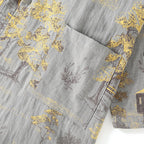 Cotton pajama set – Soft breathable fabric – Neutral landscape print – Comfortable kimono style for women 4