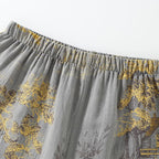 Cotton pajama set – Soft breathable fabric – Neutral landscape print – Comfortable kimono style for women 7