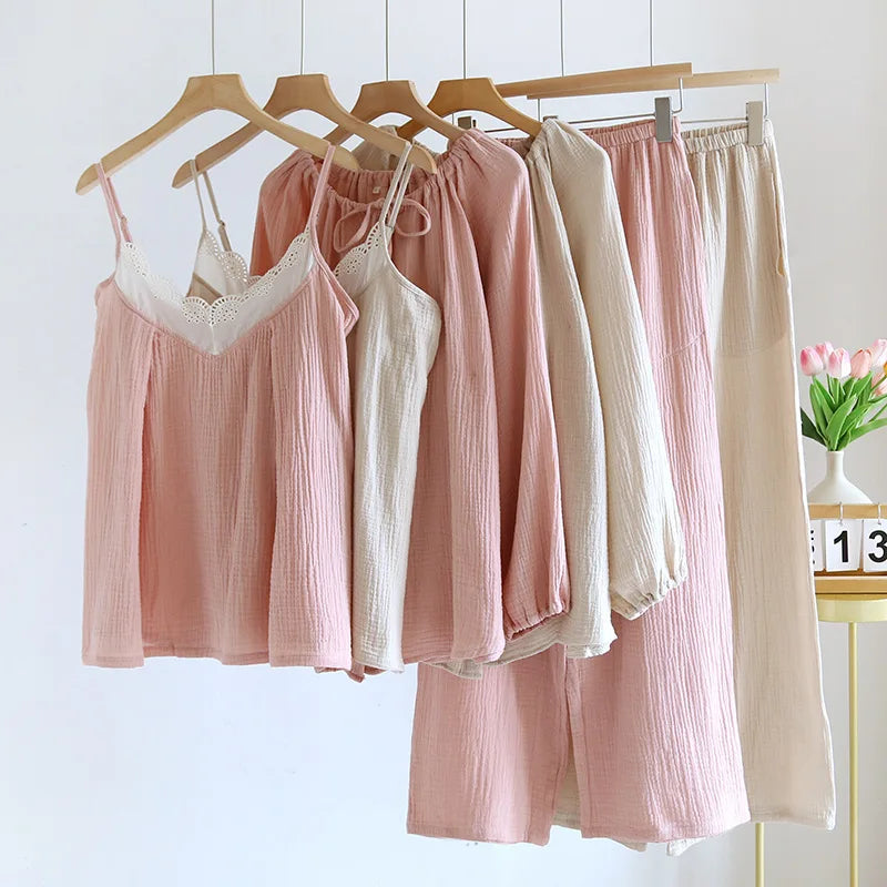 Cotton pajamas set – Soft gauze – Long sleeve – Comfortable sleepwear for women 1