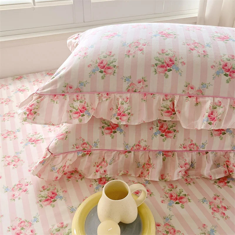 Cotton pillow cases – Floral design – Standard pillow size – Soft and breathable bedding accessory 4