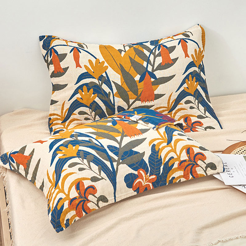 Cotton pillow cover – Soft flower print – Breathable and skin-friendly – 20.5 x 29.5 in – 2-pack 1
