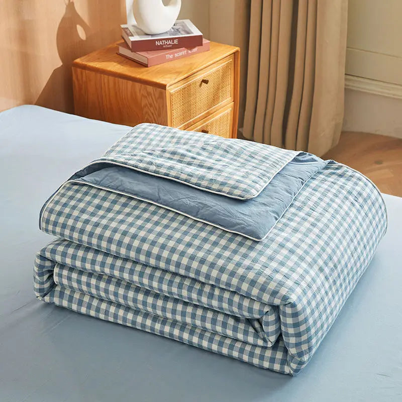 Cotton quilt – Soft washed fabric – Japanese style – Lightweight summer bedding for bedroom or dorm – Twin size 3