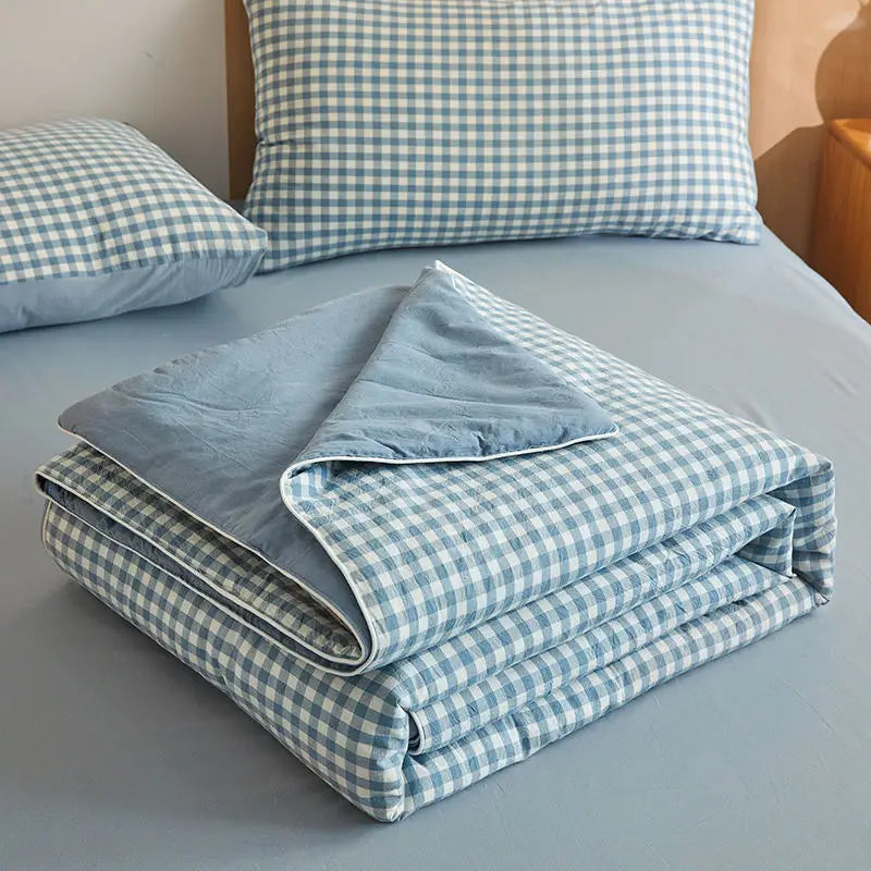 Cotton quilt – Soft washed fabric – Japanese style – Lightweight summer bedding for bedroom or dorm – Twin size 4