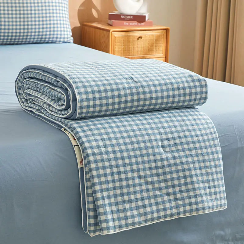 Cotton quilt – Soft washed fabric – Japanese style – Lightweight summer bedding for bedroom or dorm – Twin size 5