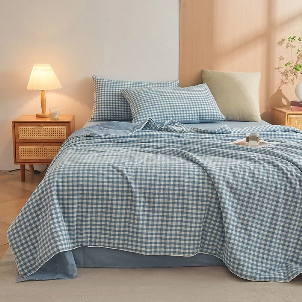 Cotton quilt – Soft washed fabric – Japanese style – Lightweight summer bedding for bedroom or dorm – Twin size 6