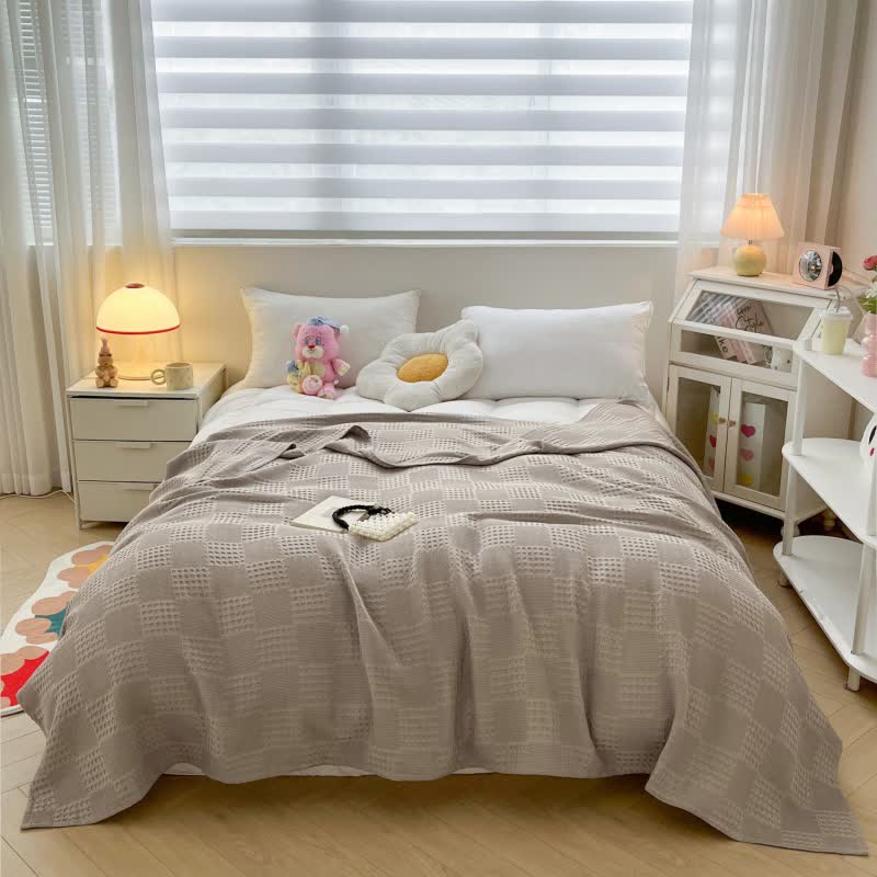 Cotton quilt – Waffle texture – Lightweight summer blanket – Soft and breathable 10