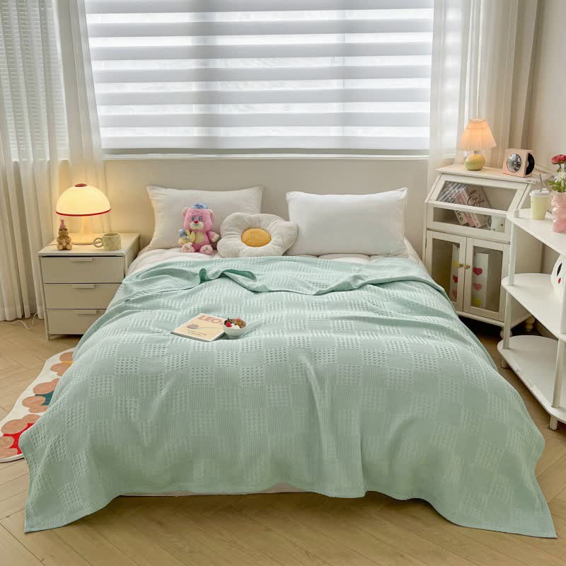 Cotton quilt – Waffle texture – Lightweight summer blanket – Soft and breathable 11