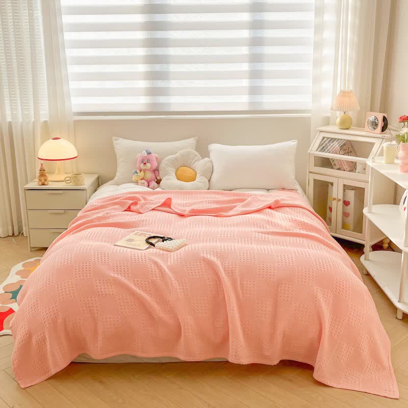 Cotton quilt – Waffle texture – Lightweight summer blanket – Soft and breathable 4