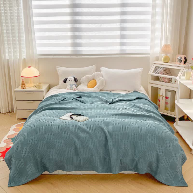 Cotton quilt – Waffle texture – Lightweight summer blanket – Soft and breathable 7