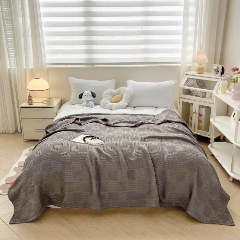 Cotton quilt – Waffle texture – Lightweight summer blanket – Soft and breathable 9