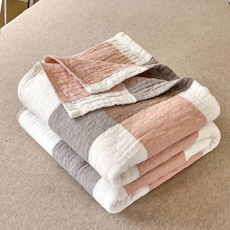 Cotton summer quilt – Japanese washed cotton – Lightweight and breathable – 59 x 79 in 2