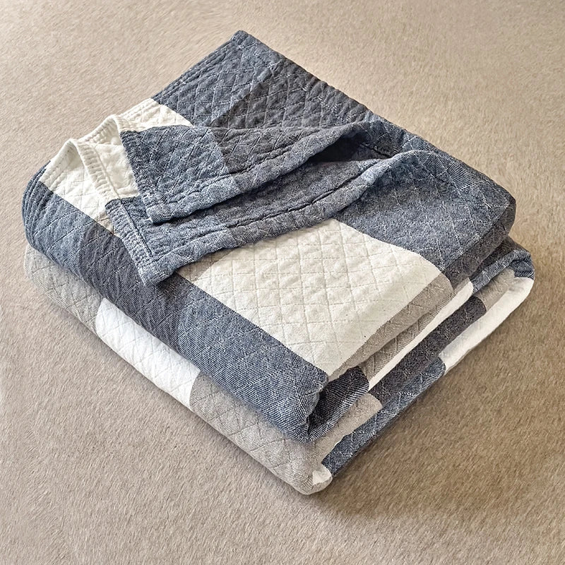 Cotton summer quilt – Japanese washed cotton – Lightweight and breathable – 59 x 79 in 3