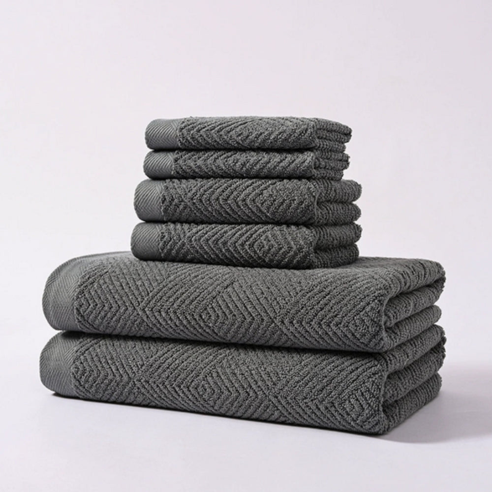 Cotton towel set – Ultra-soft luxury – 6-piece bath towel set for bathroom or travel 9