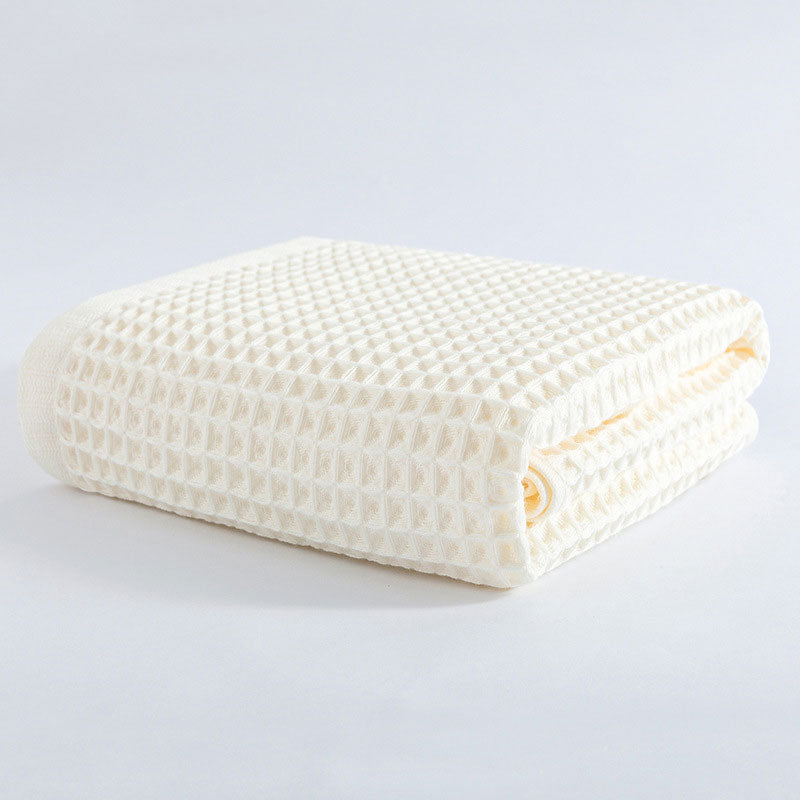 Cotton waffle bath towel – Lightweight and quick-drying – Japanese-inspired design – 28 x 55 in – Soft and breathable 0