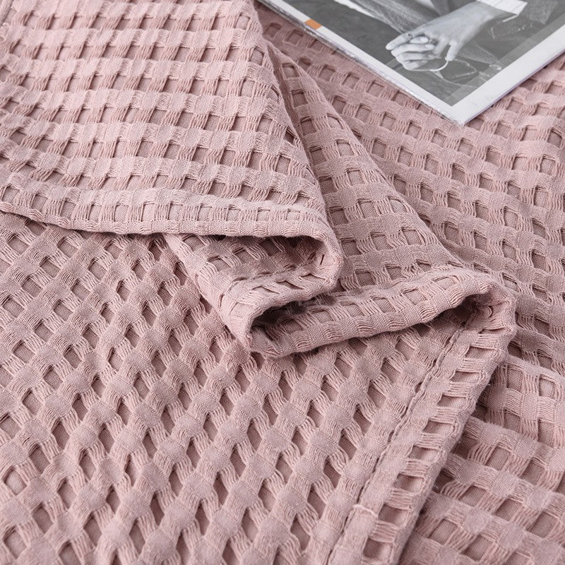 Cotton waffle blanket – Lightweight organic cotton – Earthy tones – Versatile home accessory 4