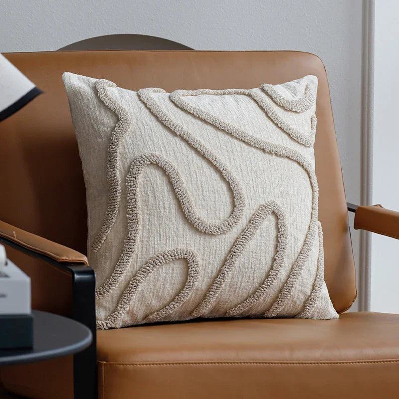 Couch cushion covers – Cotton blend – Embroidered geometric design – Boho style – 18 x 18 in – Perfect for sofas and beds 0