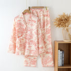 Cozy Cotton Kimono Pajama Set for Women - Elegant Loungewear 2