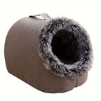 Cozy Haven | Cat Bed Cave with Insulated Plush Fabric Ð Semi-Enclosed Design for Warmth and Comfort 2