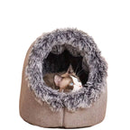 Cozy Haven | Cat Bed Cave with Insulated Plush Fabric Ð Semi-Enclosed Design for Warmth and Comfort 3