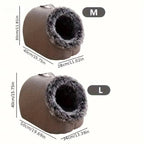 Cozy Haven | Cat Bed Cave with Insulated Plush Fabric Ð Semi-Enclosed Design for Warmth and Comfort 6