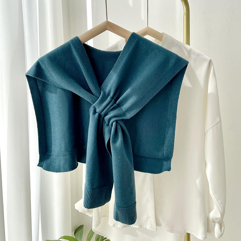 Lightweight, soft gray knit shawl wrap, perfect for all seasons. Features an elegant, versatile design that can be styled in multiple ways. Ideal 6