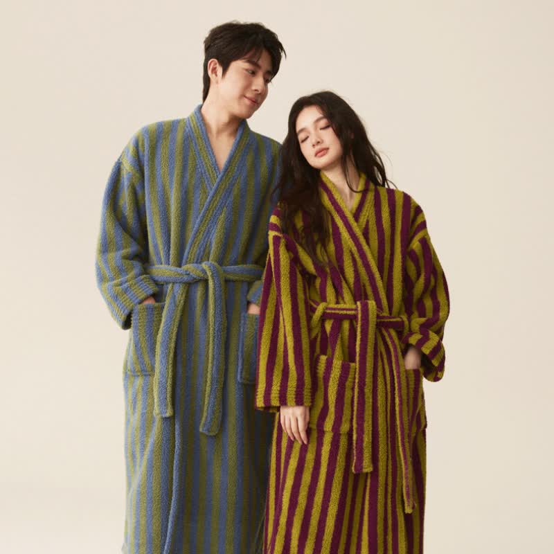 Cozy Modern Stripe Bathrobe for Everyday Comfort and Style 1