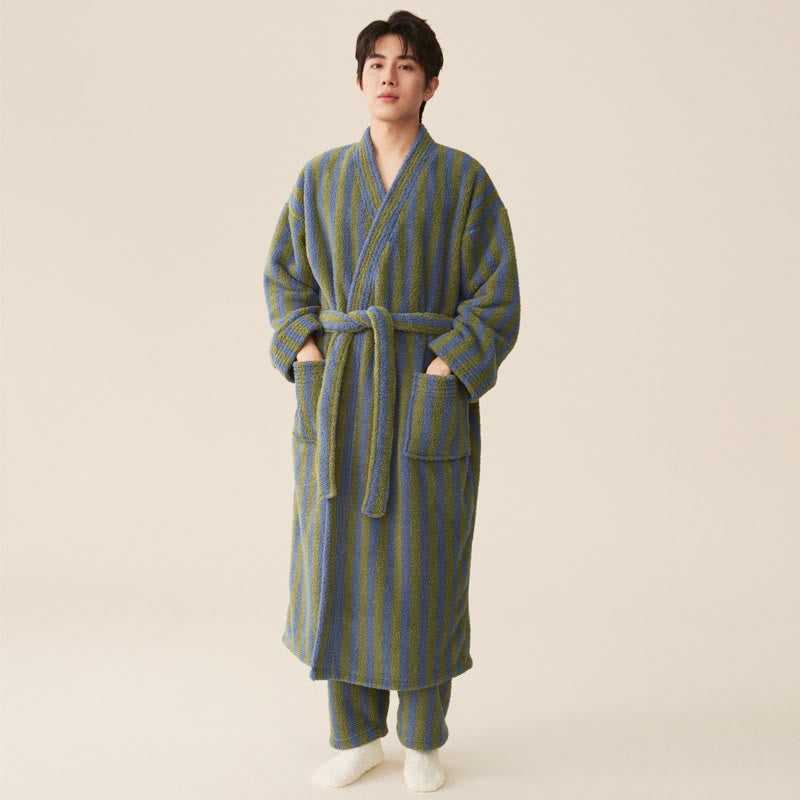 Cozy Modern Stripe Bathrobe for Everyday Comfort and Style 3