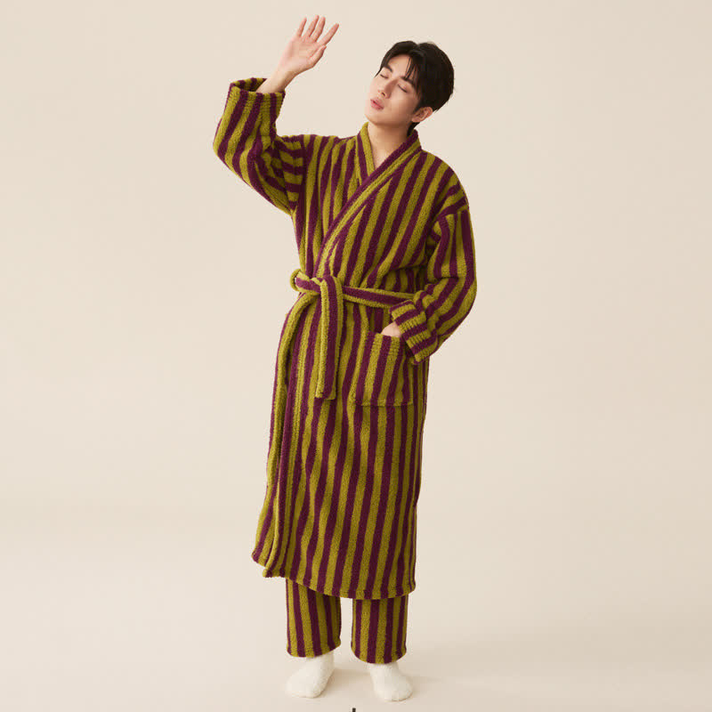 Cozy Modern Stripe Bathrobe for Everyday Comfort and Style 7