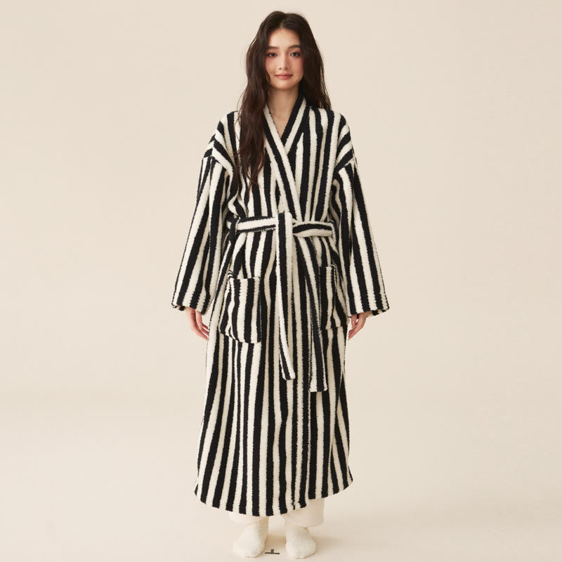 Cozy Modern Stripe Bathrobe for Everyday Comfort and Style 8