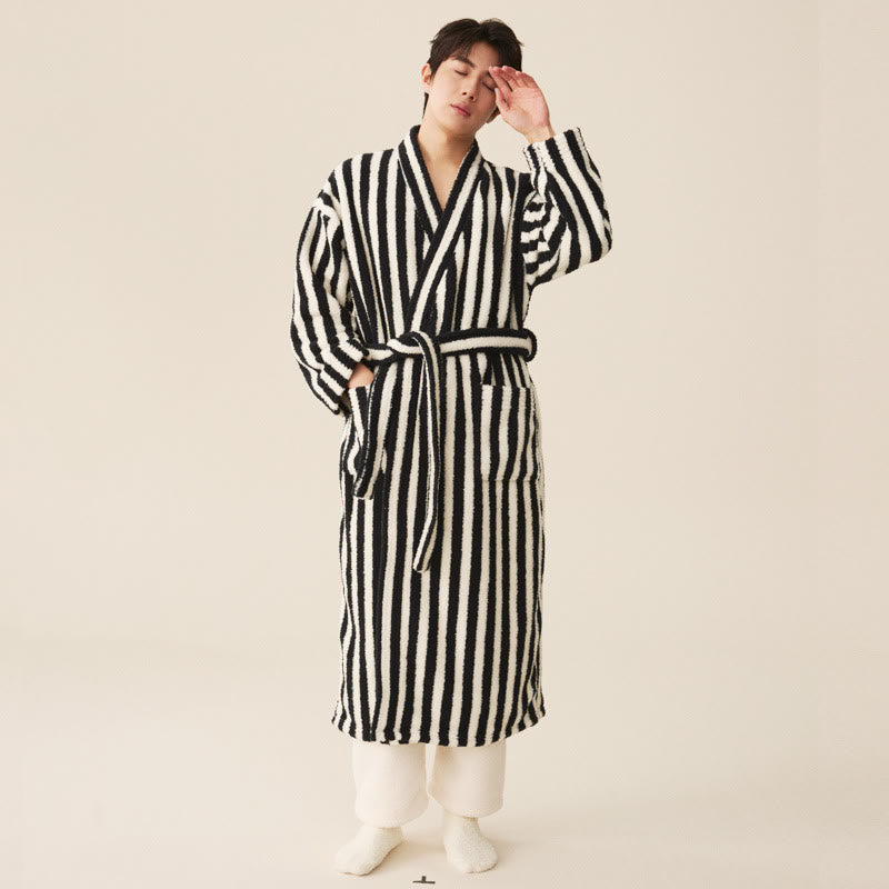 Cozy Modern Stripe Bathrobe for Everyday Comfort and Style 9