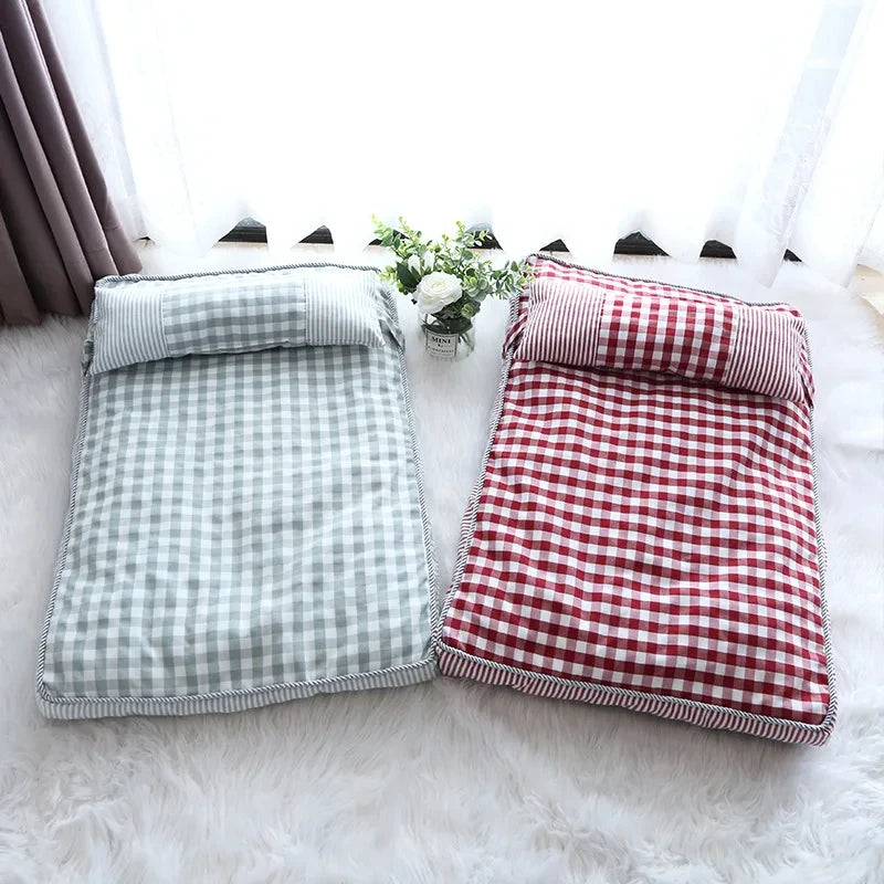 Cozy soft dog and cat bed cushion featuring a cute design, made from warm PP cotton. The cushion is plush and inviting, ideal for pets to 3