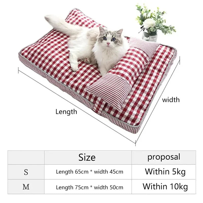 Cozy dog and cat bed cushion featuring a cute design, made from warm PP cotton. The soft, plush material provides comfort, while the playful pattern 5