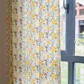 Curtain – Cotton-linen blend – Yellow flower design – Light filtering semi-blackout – Rustic farmhouse elegance 0
