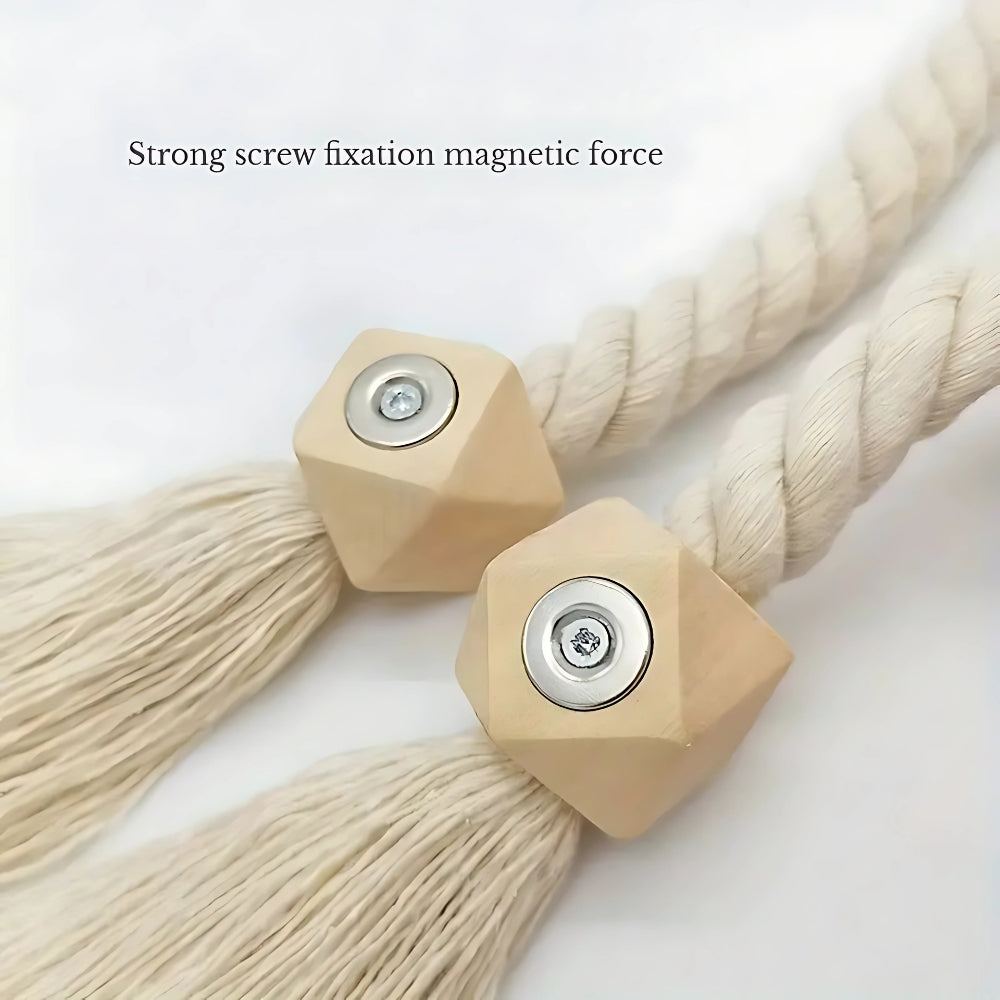 Curtain tiebacks – Cotton and wooden beads – Rustic tassel design – Home décor accessory for living rooms and bedrooms 4