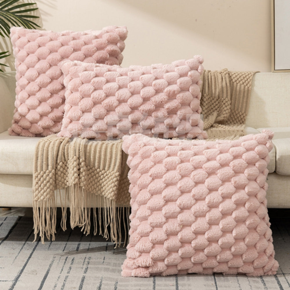 Cream white cushion cover made from a soft cotton-polyester blend, featuring a smooth texture. Ideal for enhancing cozy home decor, measuring 18 x  0