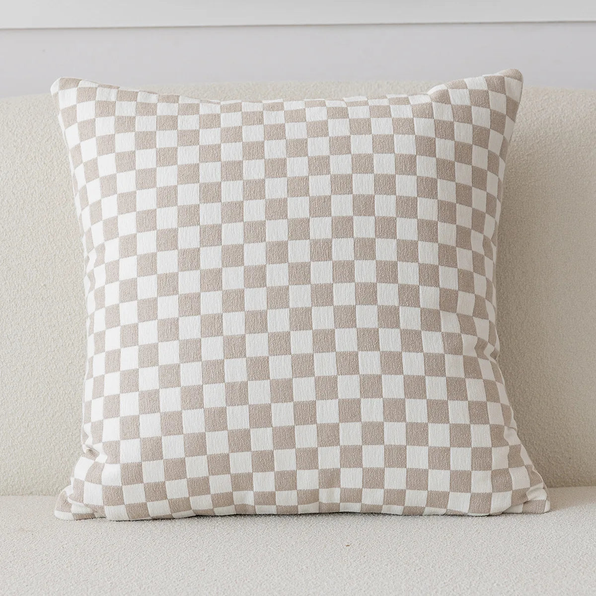Cushion cover – Jacquard fabric – Cream and coffee colors – 18 x 18 in – Nature-inspired decorative accessory 6