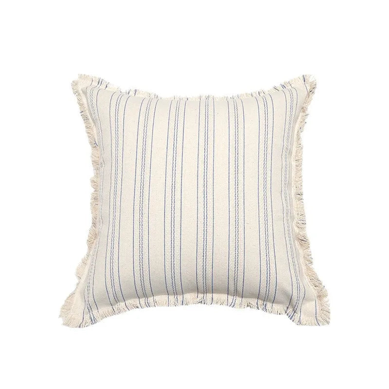 Cushion cover – Jacquard weave – Elegant fringe details – Soft cotton-polyester blend – 17.7 x 17.7 in 8