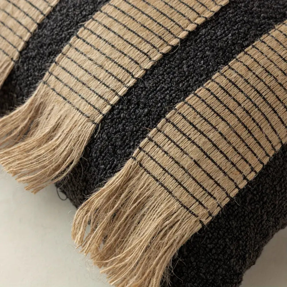 Cushion cover – Soft microfiber blend – Bohemian stripe design – Stylish home décor accessory 4