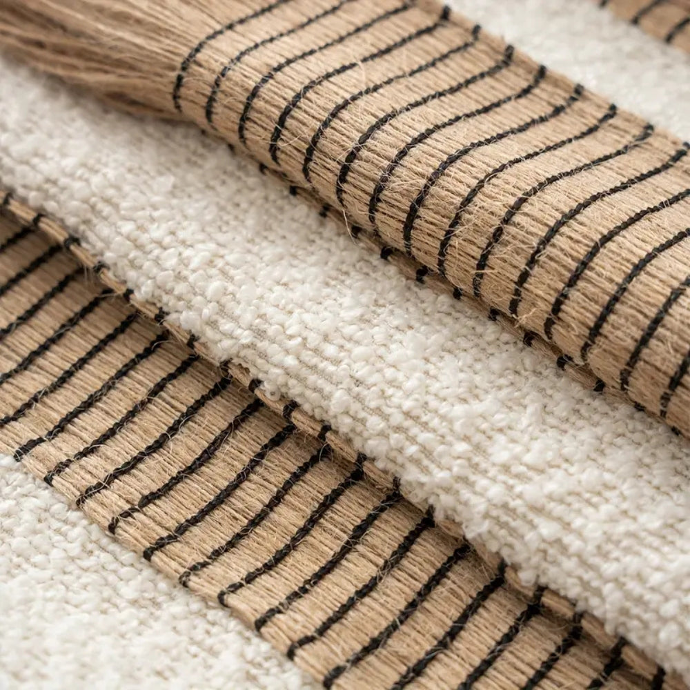 Cushion cover – Soft microfiber blend – Bohemian stripe design – Stylish home décor accessory 6