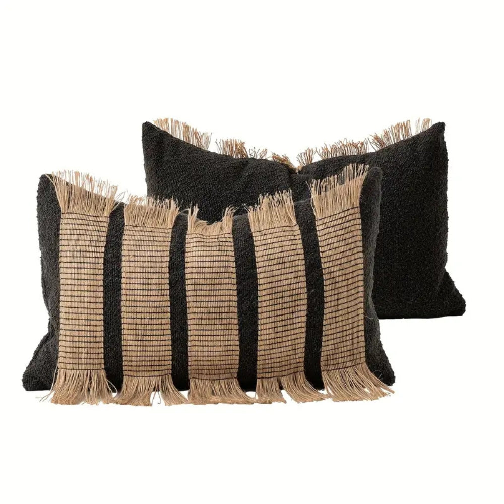 Cushion cover – Soft microfiber blend – Bohemian stripe design – Stylish home décor accessory 7