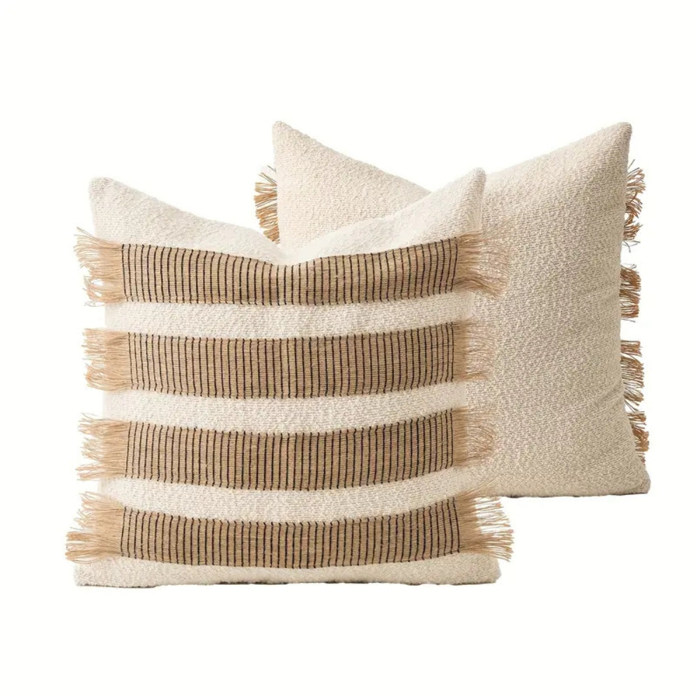 Cushion cover – Soft microfiber blend – Bohemian stripe design – Stylish home décor accessory 8