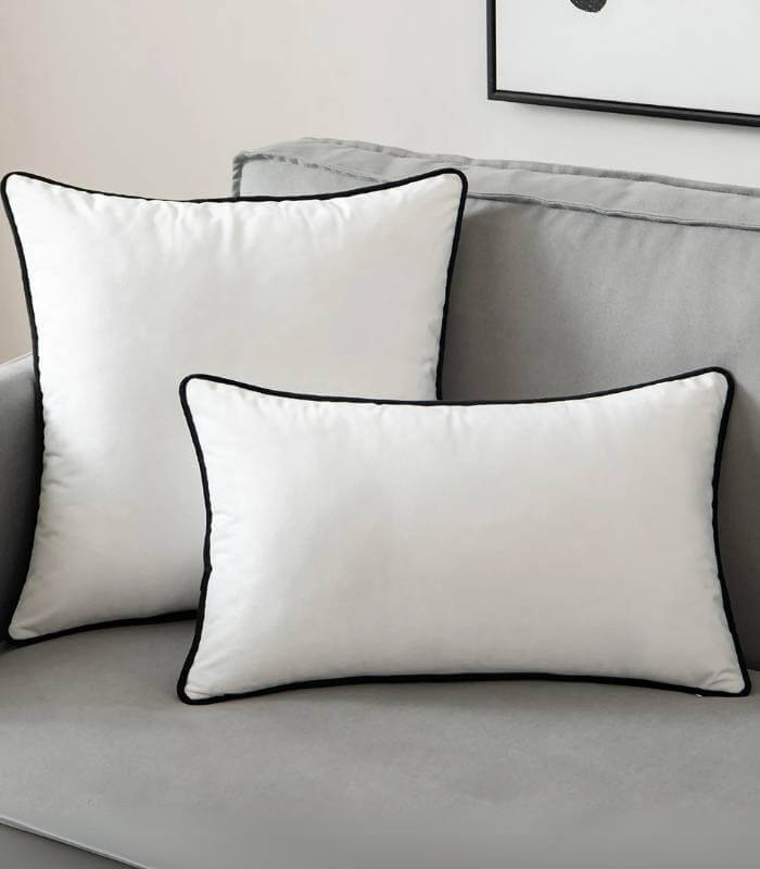 Cushion cover – Velvet – Black and white design – Elegant home accent – 11.8 x 19.7 in 4