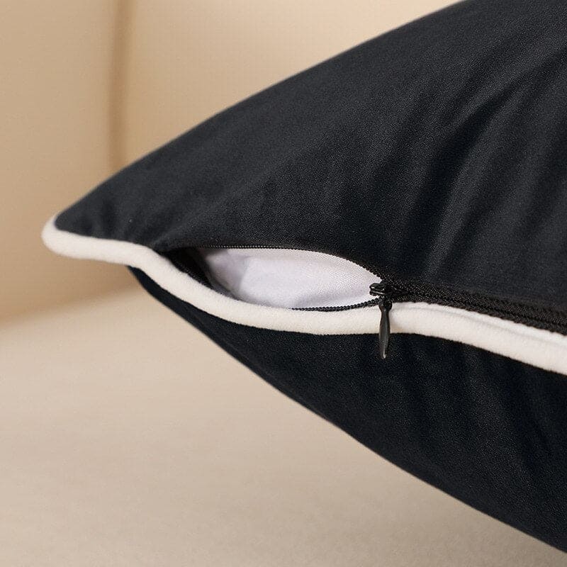 Cushion cover – Velvet – Black and white design – Elegant home accent – 11.8 x 19.7 in 5