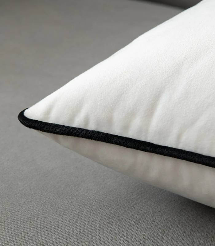 Cushion cover – Velvet – Black and white design – Elegant home accent – 11.8 x 19.7 in 8