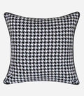 Cushion cover – Woven poly blend – Black and white houndstooth pattern – Chic living room accent – 17.7 x 17.7 in 0