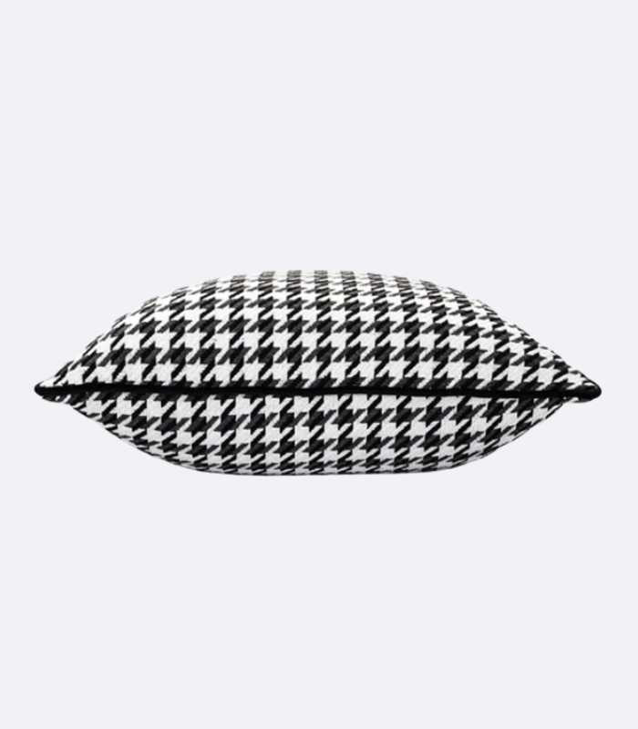 Cushion cover – Woven poly blend – Black and white houndstooth pattern – Chic living room accent – 17.7 x 17.7 in 2