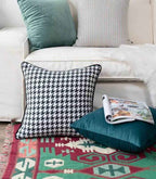 Cushion cover – Woven poly blend – Black and white houndstooth pattern – Chic living room accent – 17.7 x 17.7 in 4