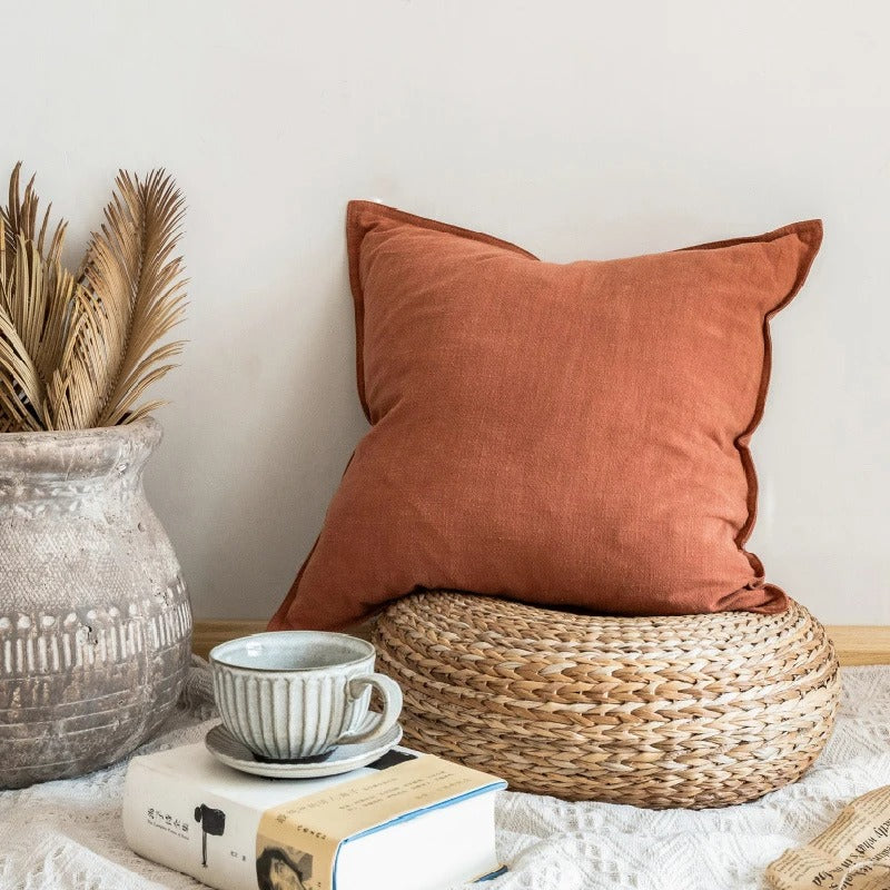 Cushion covers – Premium ramie cotton – Solid colors – Indoor and outdoor use – 45x45cm to 80x80cm 0