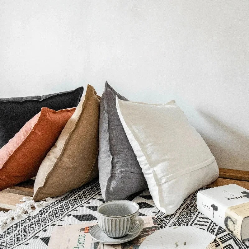 Cushion covers – Premium ramie cotton – Solid colors – Indoor and outdoor use – 45x45cm to 80x80cm 1